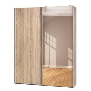 Amoire à portes coulissantes Soft Smart Imitation chêne sable / Verre miroir - Largeur : 150 cm - 1 miroir