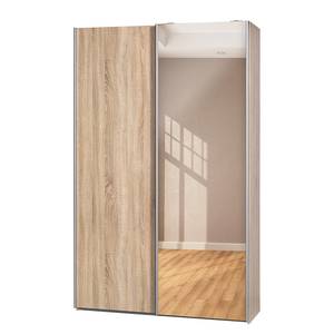 Amoire à portes coulissantes Soft Smart Imitation chêne sable / Verre miroir - Largeur : 150 cm - 1 miroir