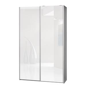 Schwebetürenschrank Soft Smart Senfgelb / Edelstahl / Kernbuche - Breite: 150 cm - Ohne Spiegeltür/-en