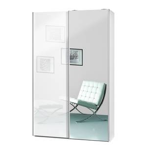 Amoire à portes coulissantes Soft Smart Blanc brillant / Verre de miroir - Largeur : 150 cm - 1 miroir