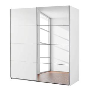 Armoire à portes coulissantes Subito 1 porte avec miroir - Blanc alpin - Largeur : 136 cm