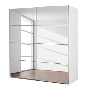 Armoire à portes coulissantes Subito 2 avec miroir - Blanc alpin - Largeur : 181 cm