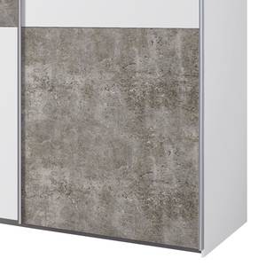 Armoire à portes coulissantes Subito I Gris minéral / Blanc alpin - Largeur : 136 cm