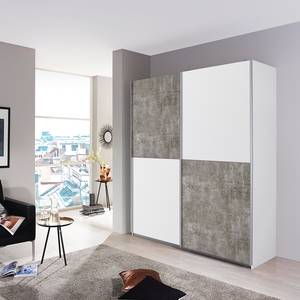 Armoire à portes coulissantes Subito I Gris minéral / Blanc alpin - Largeur : 136 cm