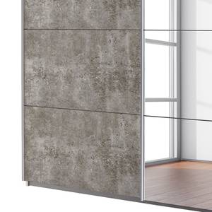 Armoire à portes coulissantes Subito II Gris minéral / Blanc alpin - Largeur : 136 cm