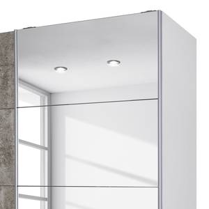 Armoire à portes coulissantes Subito II Gris minéral / Blanc alpin - Largeur : 136 cm