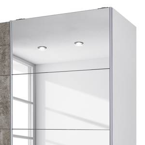 Armoire à portes coulissantes Subito II Gris minéral / Blanc alpin - Largeur : 181 cm