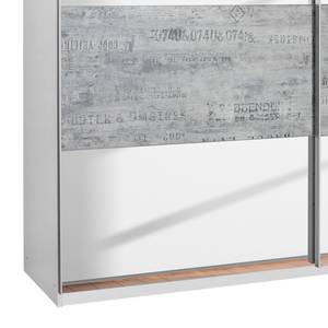Armoire à portes coulissantes Sumatra II Gris vintage / Blanc - Largeur : 181 cm