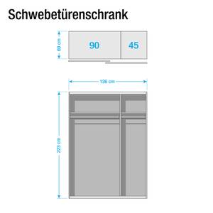 Schwebetürenschrank Sumatra I Vintage Grau / Dunkelgrau