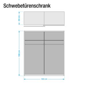 Schwebetürenschrank Tarolk Alpinweiß / Beton