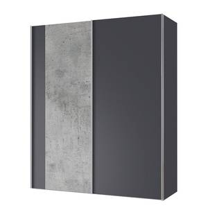 Zweefdeurkast Cando Concrete look/Grafiet - Breedte: 150 cm - 2 deuren