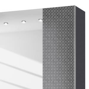 Armoire à portes coulissantes Cando Gris miroir - Largeur : 250 cm - 2 porte