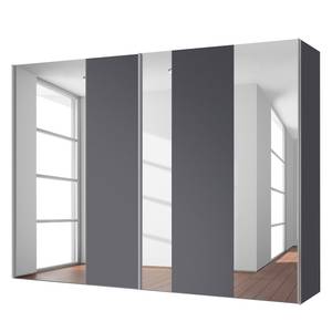 Zweefdeurkast Cando Grafiet/Spiegelglas - Breedte: 250 cm - 2 deuren