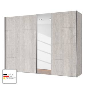 Zweefdeurkast Madrid Platin eikenhouten look/Spiegelglas - Breedte: 250 cm