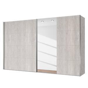 Zweefdeurkast Madrid Platin eikenhouten look/Spiegelglas - Breedte: 300 cm