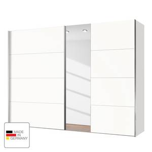 Armoire à portes coulissantes Madrid Blanc polaire / Verre miroir - Largeur : 250 cm
