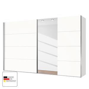 Zweefdeurkast Madrid Poolwit/Spiegelglas - Breedte: 300 cm