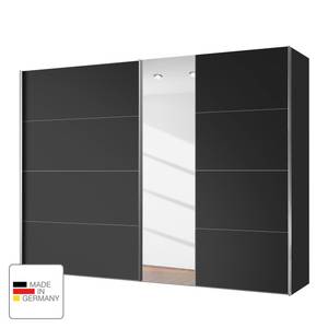 Armoire à portes coulissantes Madrid Noir / Verre miroir - Largeur : 250 cm