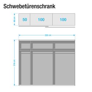 Schuifdeurkast Yorkton Turquoise Green - Breedte: 250 cm