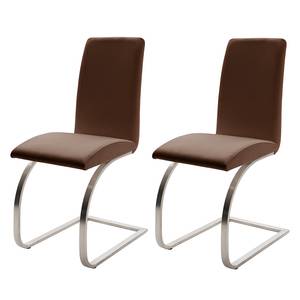 Chaises cantilever Maui (lot de 2) Cuir synthétique - Marron