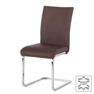 Chaises cantilever Osiris (lot de 2) Marron - Métal - Cuir véritable - 43 x 96 x 60 cm