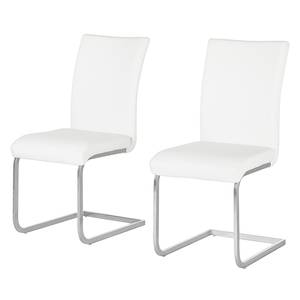 Chaises cantilever Osiris (lot de 2) Blanc / Chrome - Sans accoudoirs