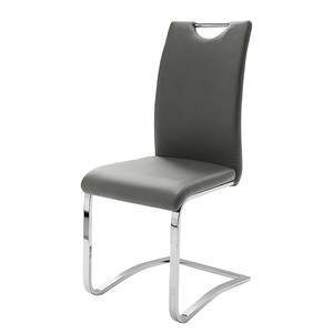 Chaises cantilever Rostock (lot de 4) Cuir synthétique gris