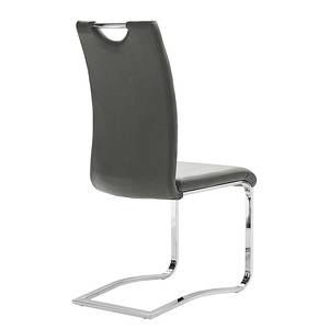 Chaises cantilever Rostock (lot de 4) Cuir synthétique gris