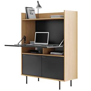 Secretaire Lomborg eikenhout / mat zwart