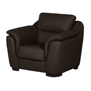 Fauteuil Alzira donkerbruin echt leer