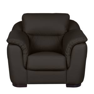 Fauteuil Alzira donkerbruin echt leer