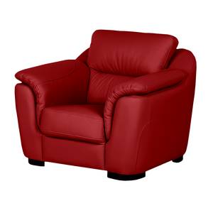 Fauteuil Alzira Cuir véritable Rouge