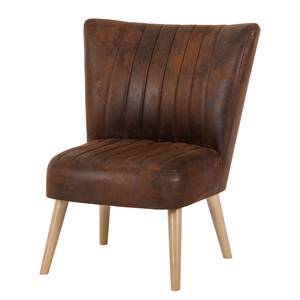 Fauteuil rétro Americano Microfibre marron