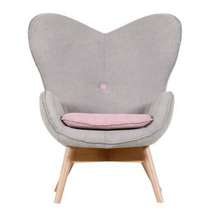 Fauteuil Ameson geweven stof - grijs/roze