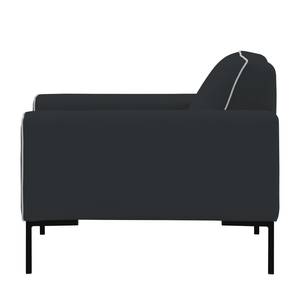 Fauteuil Ampio Duo geweven stof Stof Floreana: Antraciet - Zwart