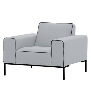 Fauteuil Ampio Duo geweven stof Stof Floreana: Lichtgrijs - Zwart