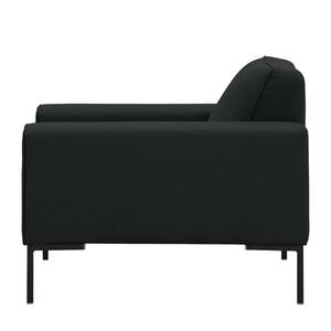 Fauteuil Ampio geweven stof Stof Floreana: Antraciet - Zwart