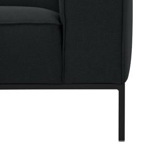 Fauteuil Ampio geweven stof Stof Floreana: Antraciet - Zwart