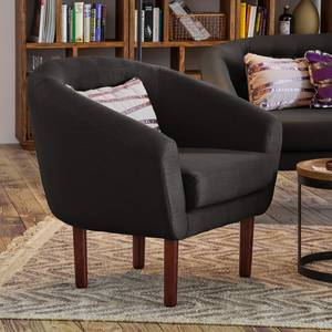 Fauteuil Anna I geweven stof - Grijsbruin