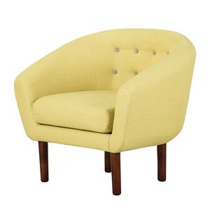 Fauteuil Anna geweven stof - Stof Meda: Geel