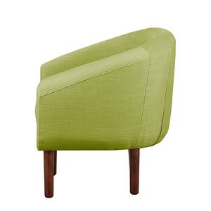 Fauteuil Anna geweven stof - Stof Meda: Olijfgroen