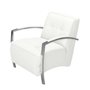 Fauteuil Gifford I Cuir véritable - Blanc