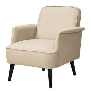 Fauteuil Asnan geweven stof Zwart - Beige - Beige - Zwart