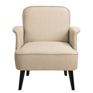 Fauteuil Asnan geweven stof Zwart - Beige - Beige - Zwart