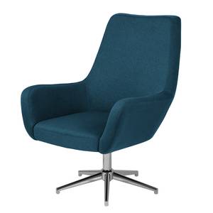 Fauteuil Atina geweven stof - Jeansblauw