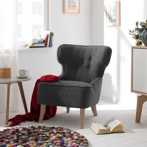 Fauteuil Audrey geweven stof - Donkergrijs