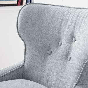 Fauteuil à oreilles Audrey Tissu - Gris lumineux