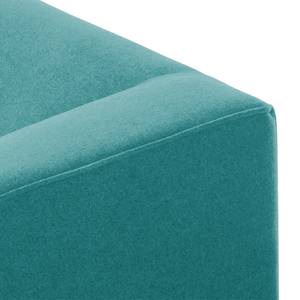 Fauteuil Jelsa (avec repose-pieds) Tissu - Bleu pétrole