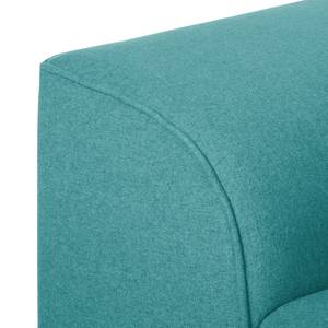 Fauteuil Jelsa (avec repose-pieds) Tissu - Bleu pétrole