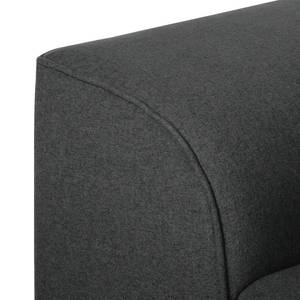 Fauteuil Aya (met hocker) geweven stof - Antraciet